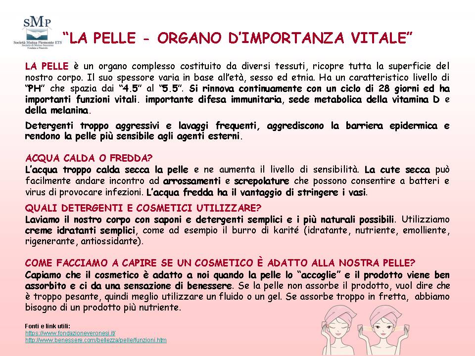 La pelle - organo di importanza vitale