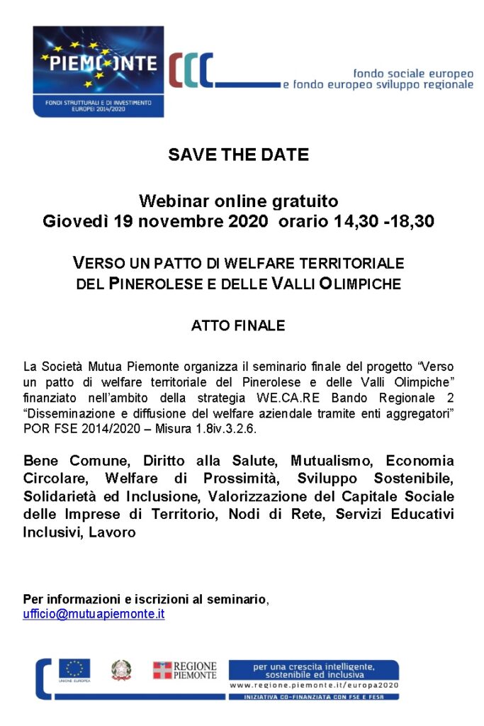 Verso un patto di welfare territoriale del Pinerolese e delle Valli Olimpiche