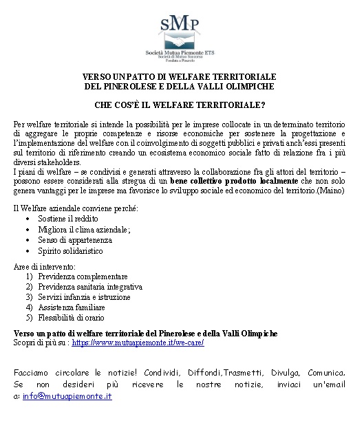 Verso un patto di welfare territoriale del Pinerolese e delle Valli Olimpiche...
